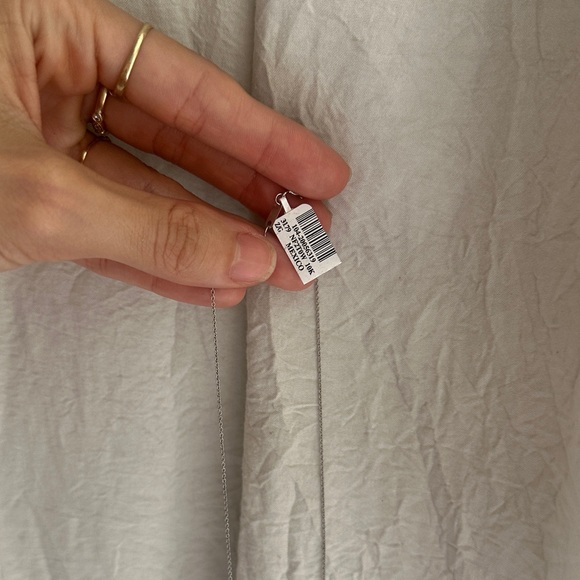 10K White Gold 1/4 CT Diamond Bar Necklace Minimalist Dainty Real Diamonds - Picture 5 of 9